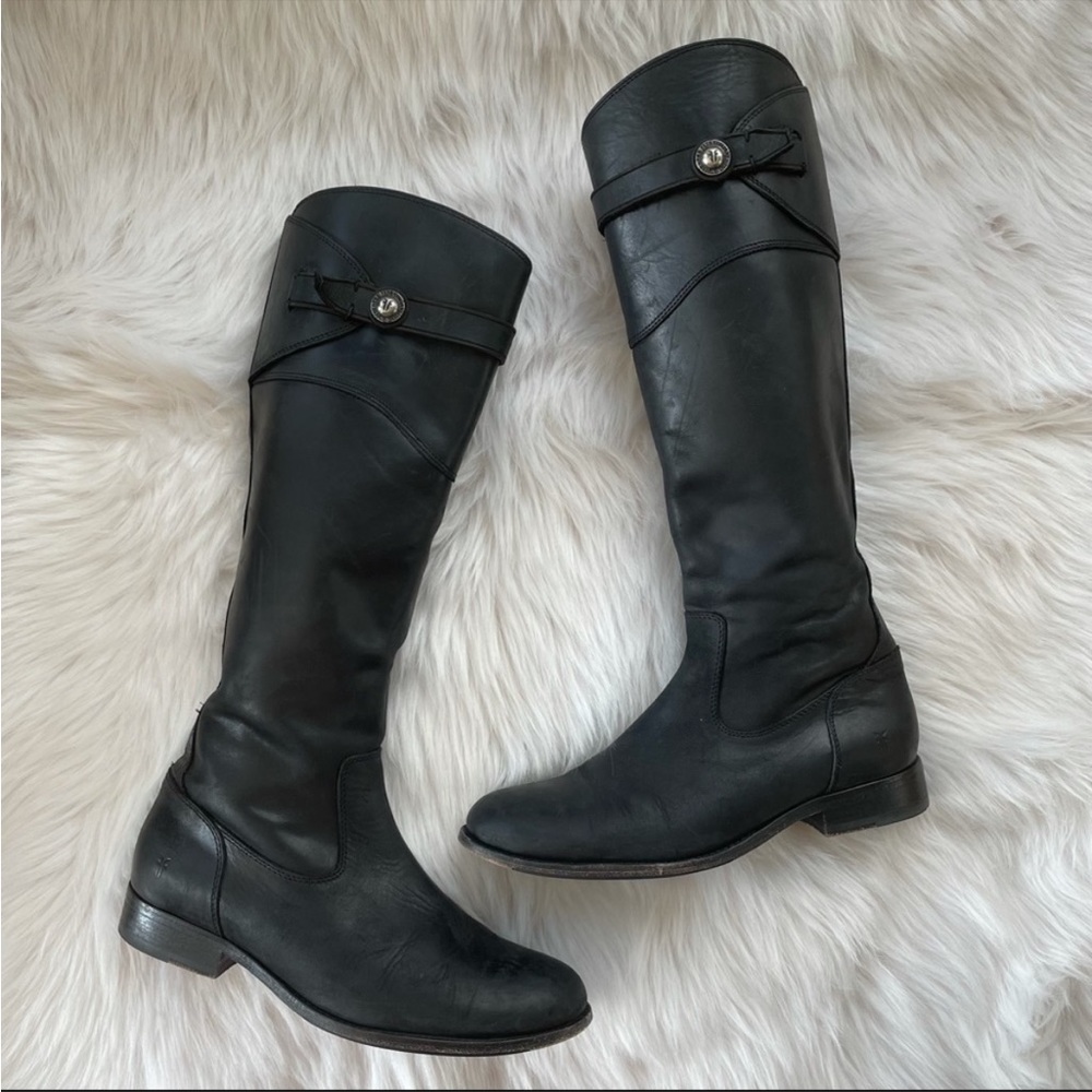 Frye Molly Button Knee High Leather Boots Size 7.5